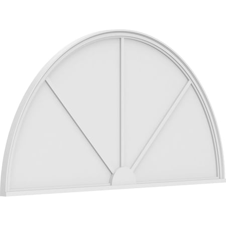 Half Round 3 Spoke Architectural Grade PVC Pediment, 76W X 38H X 2P